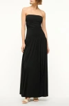 Staud Scarlett Strapless Midi Dress In Black