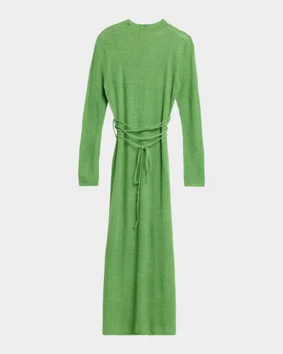 Staud Marianne Ribbed Maxi Dress In Green
