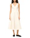 Staud Marieta Paneled Cotton-blend Faille Midi Dress In Ivory