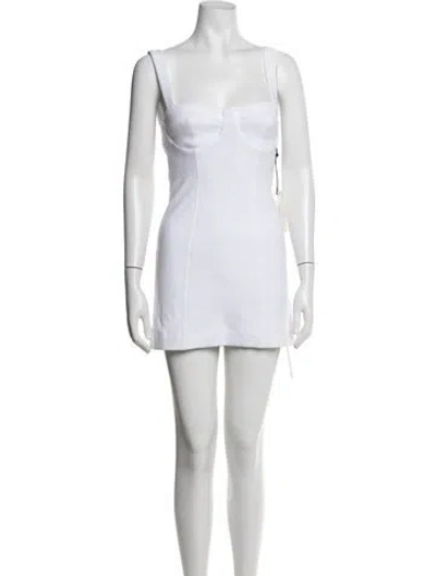 Pre-owned Staud Marilyn Mini Dress In White