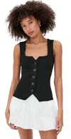 Staud Marisa Square Neck Vest In Black