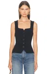 Staud Marisa Square Neck Vest In Black