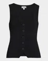 Staud Marisa Square Neck Vest In Black