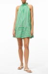 STAUD STAUD MARLOWE STRIPE STRETCH SHIFT MINIDRESS