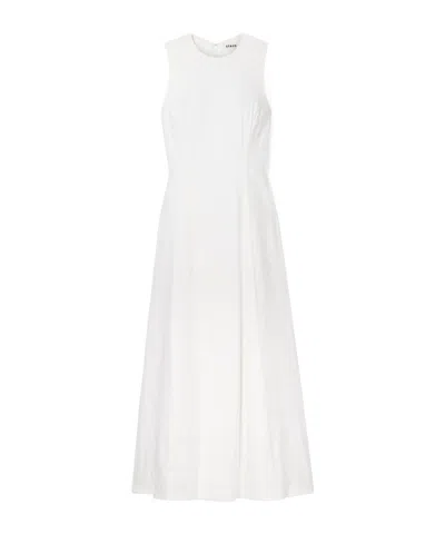Staud Martine Linen-blend Maxi Dress In White