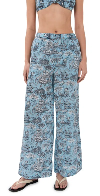 Staud Marza Pants Sky Toile In Blue