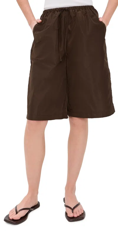 Staud Mateo Bermuda Shorts Earth In Brown