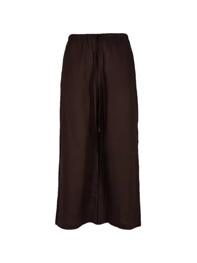 Staud Mateo Drawstring Trousers In Brown