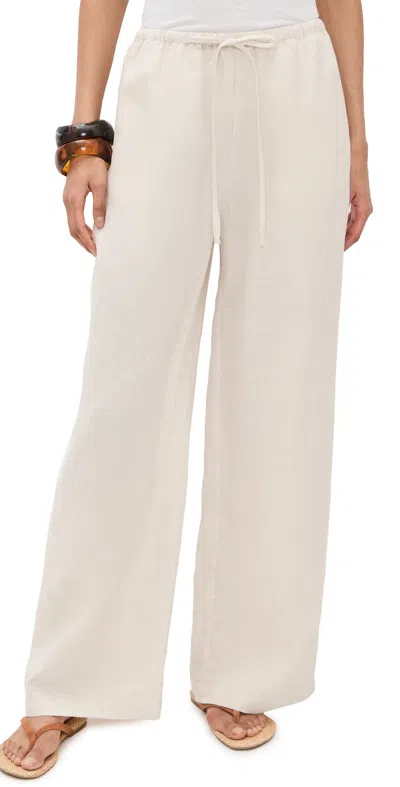 Staud Mateo Linen Pants Natural In Brown