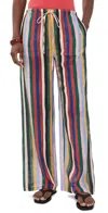 Staud Mateo Stripe Cotton Drawstring Pants In Multi