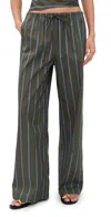 Staud Mateo Pants Huntington Stripe In Black