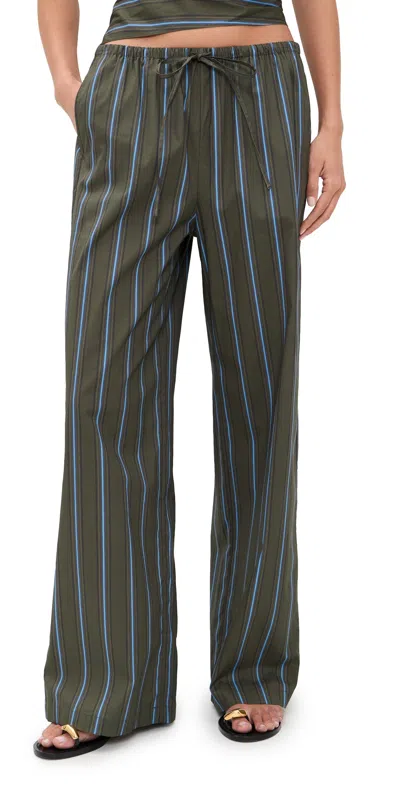 Staud Mateo Pants Huntington Stripe In Black