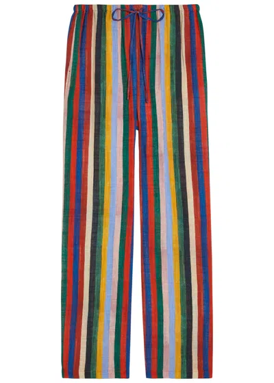 STAUD STAUD MATEO STRIPED COTTON TROUSERS