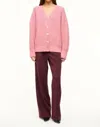 Staud Matilda Chunky Cardigan Sweater In Pink