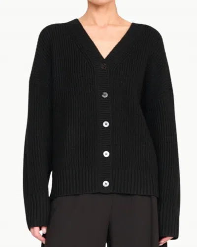 Staud Matilda Long Sleeve Cardigan In Black