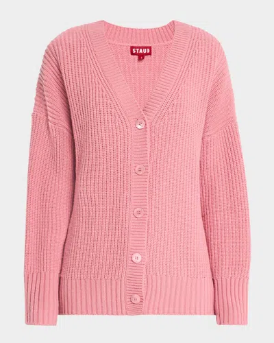 Staud Matilda Cardigan In Damask Pink