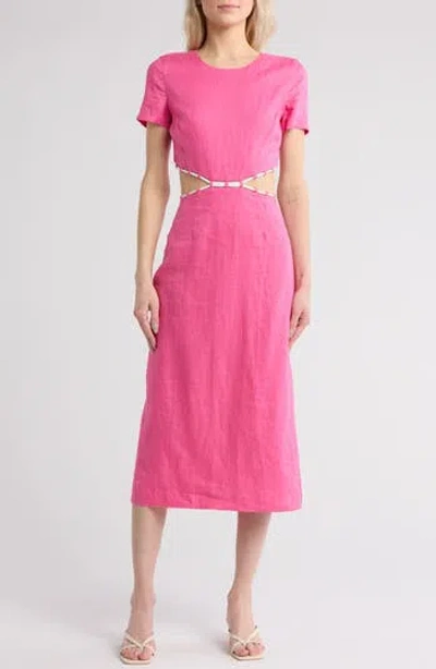 Staud Matteo Cutout Linen Dress