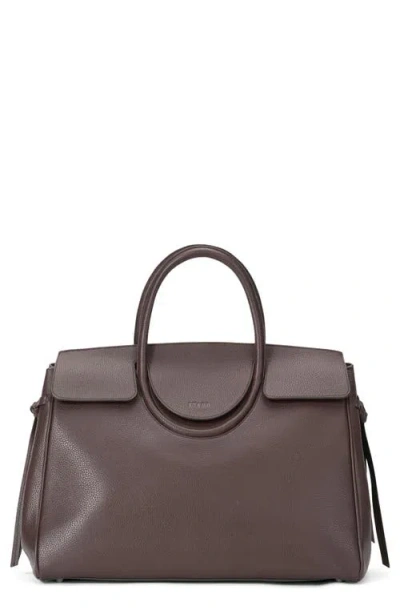 Staud Maude Carryall Leather Tote In Blue