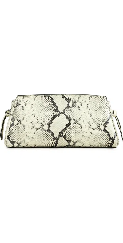 Staud Maude Convertible Clutch White Snake