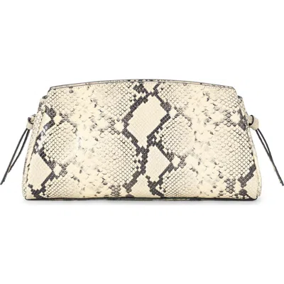 Staud Maude Convertible Leather Clutch In White