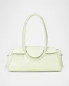 Staud Maude Fold-over Flap Leather Shoulder Bag In Pale Jade