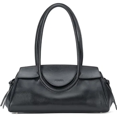 Staud Maude Leather Shoulder Bag In Black