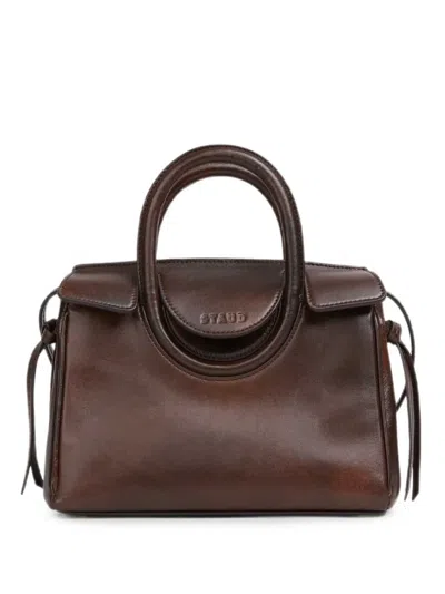 Staud Maude Leather Tote Bag In Brown