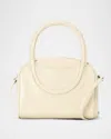 Staud Mini Maude Top Handle Bowler Bag In Cream