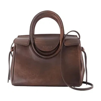 Staud Maude Mini Carryall Top Handle Bag  Brown