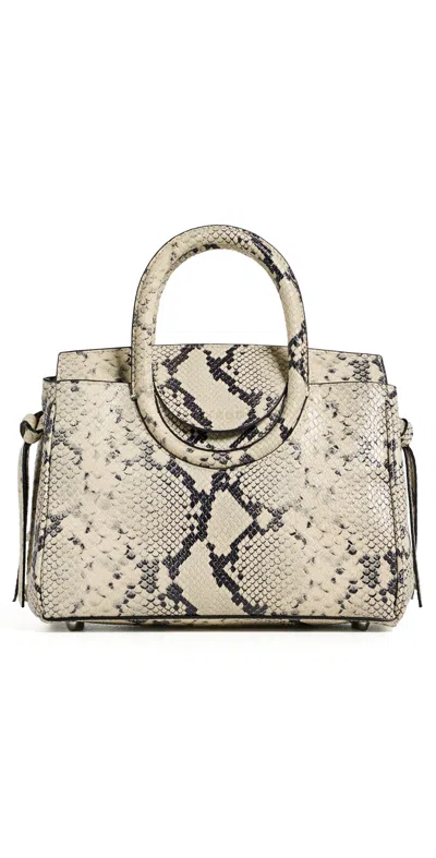 Staud Maude Mini Carryall Tote White Snake