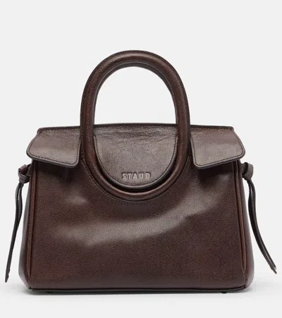 Staud Maude Mini Leather Tote Bag In Brown