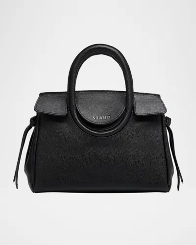 Staud Maude Mini Pebble Leather Carryall Top-handle Bag In Black