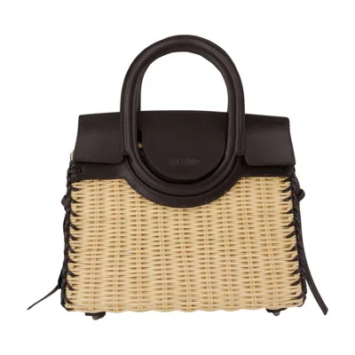 Staud Maude Mini Wicker Carryall Bag -  - Raffia - Neutral In Ivory
