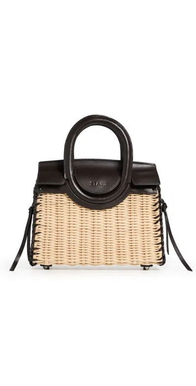 Staud Maude Mini Wicker Carryall Satchel Natural/espresso