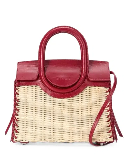 Staud Maude Mini Wicker Tote Bag In Neutral