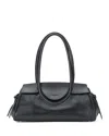 Staud Maude Polished Leather Shoulder Bag In Black
