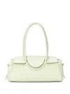 Staud Maude Fold-over Flap Leather Shoulder Bag In Green
