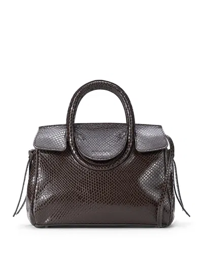 Staud Maude Small Embossed Leather Carryall Handbag In Brown