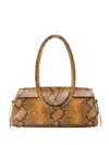 Staud Maude Snake-print Shoulder Bag In Orange