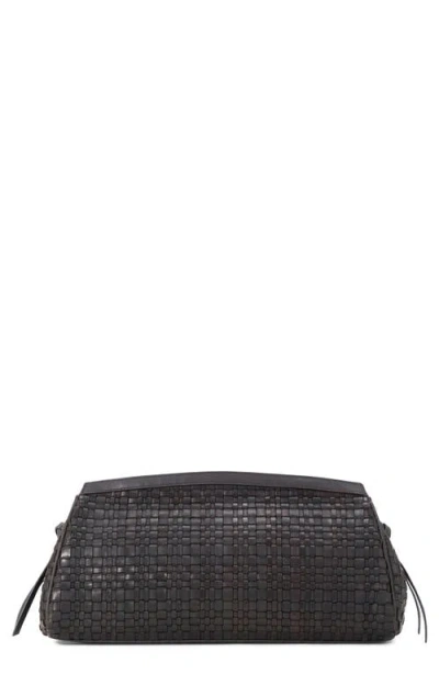 STAUD STAUD MAUDE SOFT WOVEN LEATHER CLUTCH