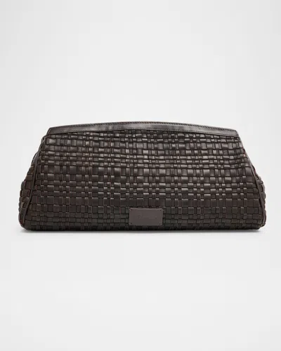 Staud Maude Soft Woven Leather Clutch Bag