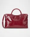 Staud Maude Zip Leather Satchel Bag In Pinot