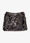Staud Max Sequin Embellished Mini Skirt In Brown