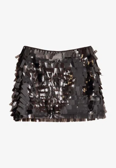 STAUD MAX SEQUIN EMBELLISHED MINI SKIRT
