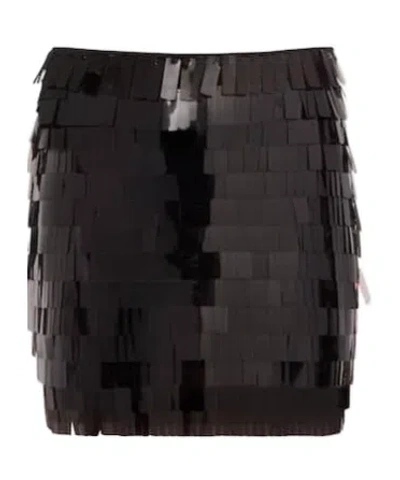 Staud Max Sequined Mesh Miniskirt In Black