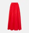 Staud Eden Drawstring Maxi Skirt In Red Rose