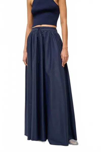 Staud Maxi Eden Skirt In Navy In Blue
