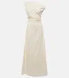Staud Maxi Phare Cotton Poplin Maxi Dress In Weiss
