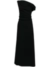 Staud Phare Draped Silk-blend Midi Dress In Animal Print