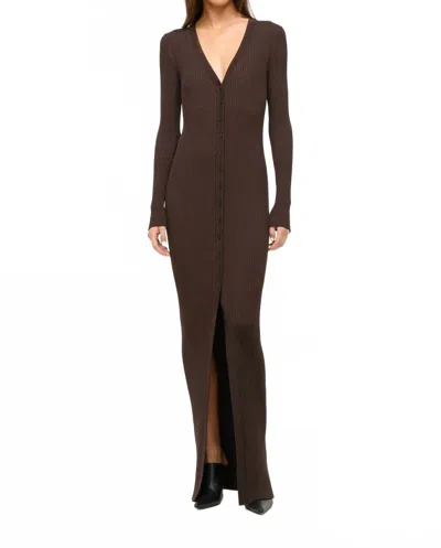 Staud Maxi Shoko Sweater Dress In Earth In Brown